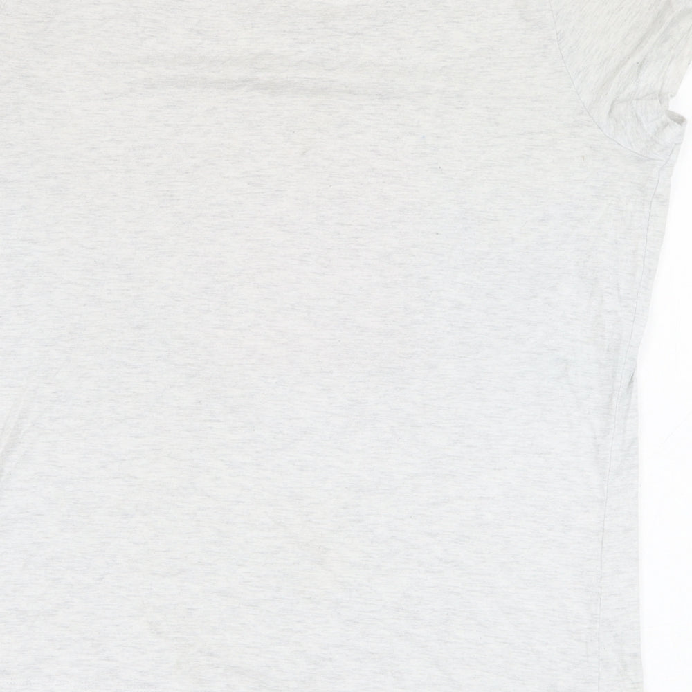 F&F Womens Grey  Cotton Basic T-Shirt Size 12 Round Neck - Slogan