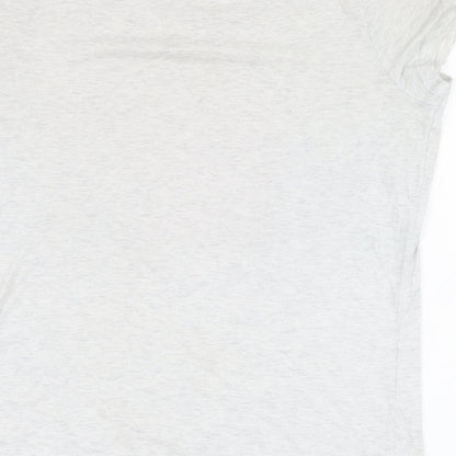 F&F Womens Grey  Cotton Basic T-Shirt Size 12 Round Neck - Slogan