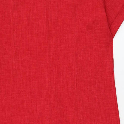 Bonmarché Womens Red  Polyester Shirt Dress  Size 2  Collared Button