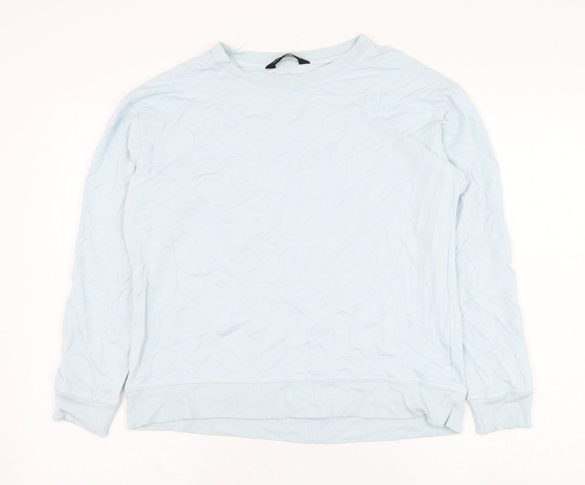 Additional front view of F&F women’s blue viscose pullover sweatshirt, size UK 10, pullover