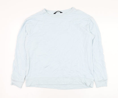 Additional front view of F&F women’s blue viscose pullover sweatshirt, size UK 10, pullover