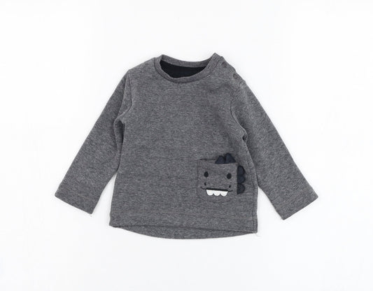George Boys Grey  Polyester Pullover Jumper Size 6-9 Months  Pullover - Monster