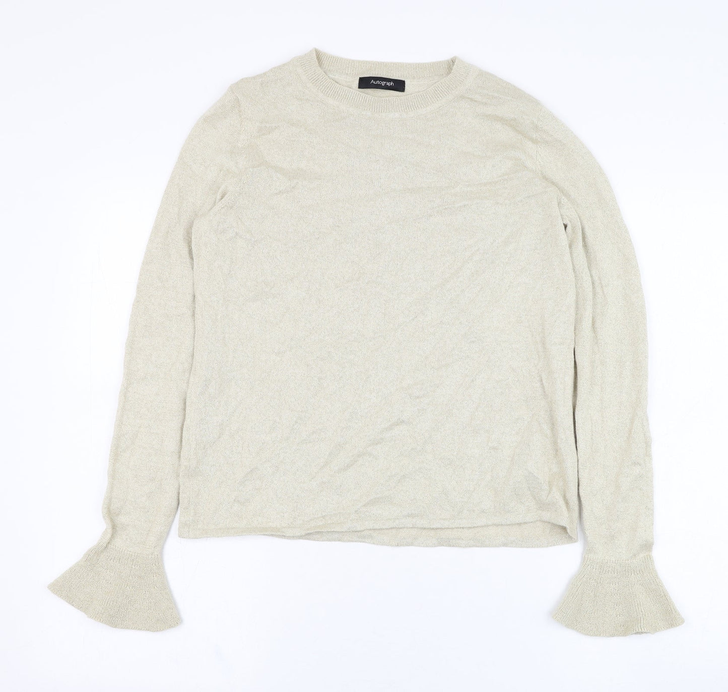 Womens UK Size 10 Marks and Spencer Beige Pullover Jumper