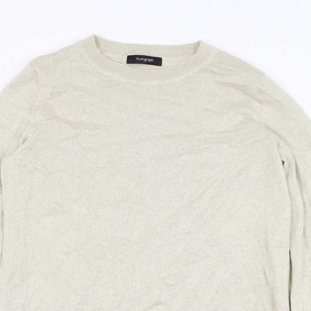 Womens UK Size 10 Marks and Spencer Beige Pullover Jumper