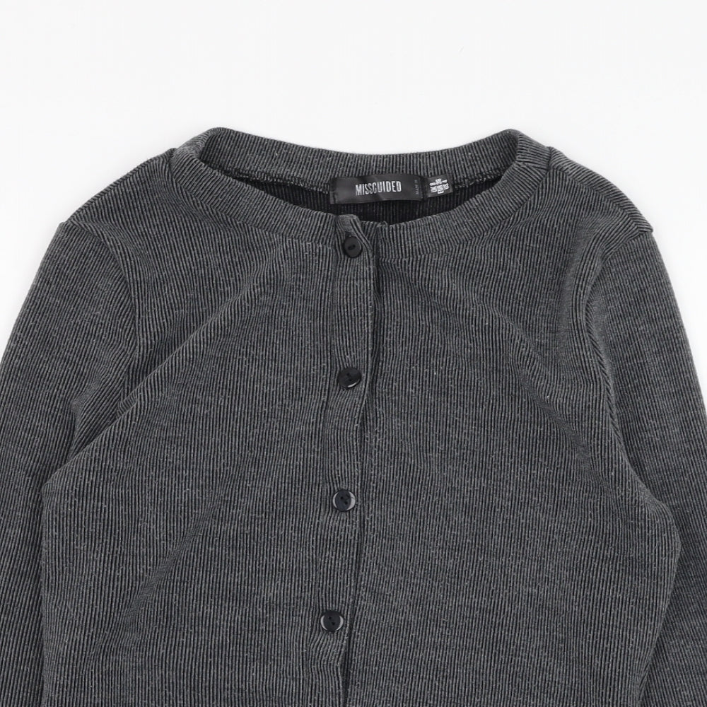 Womens UK Size 8 Missguided Grey Cardigan Jumper