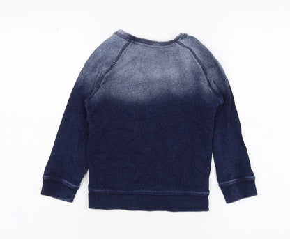 George Boys Blue  Cotton Pullover Sweatshirt Size 4-5 Years  Pullover - Sail Boat