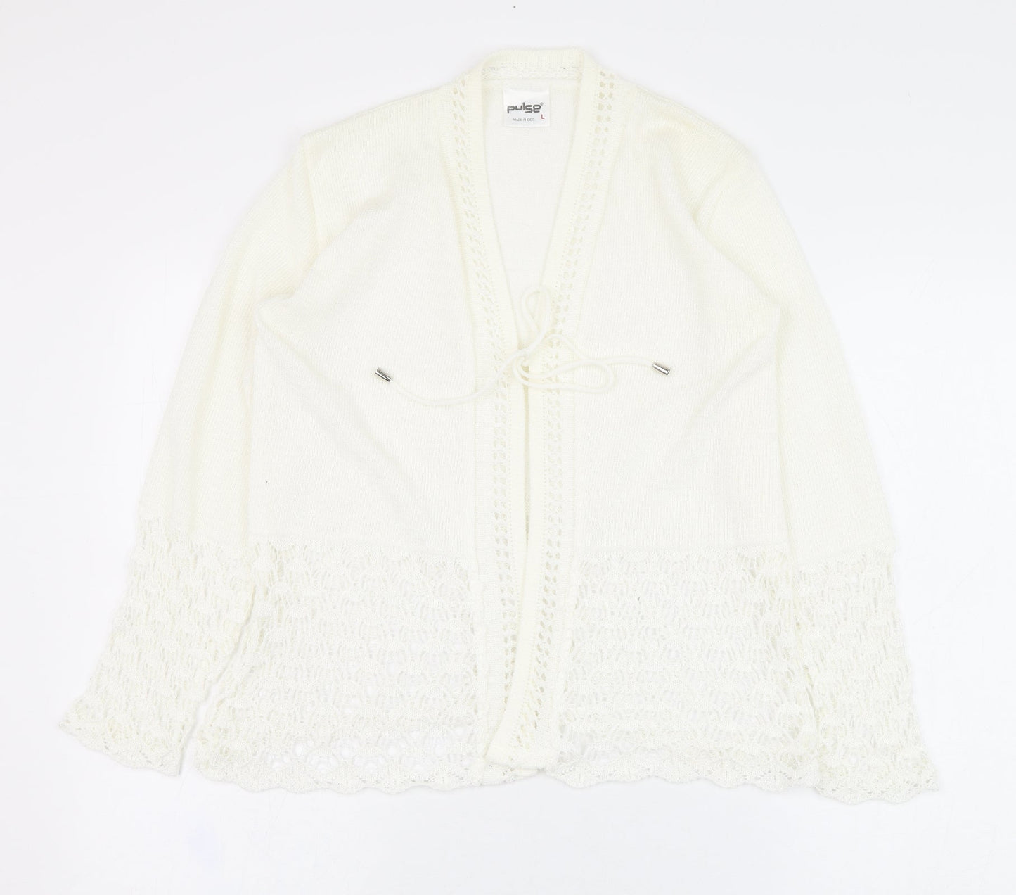 Womens UK Size L Pulse Ivory Cardigan Jumper