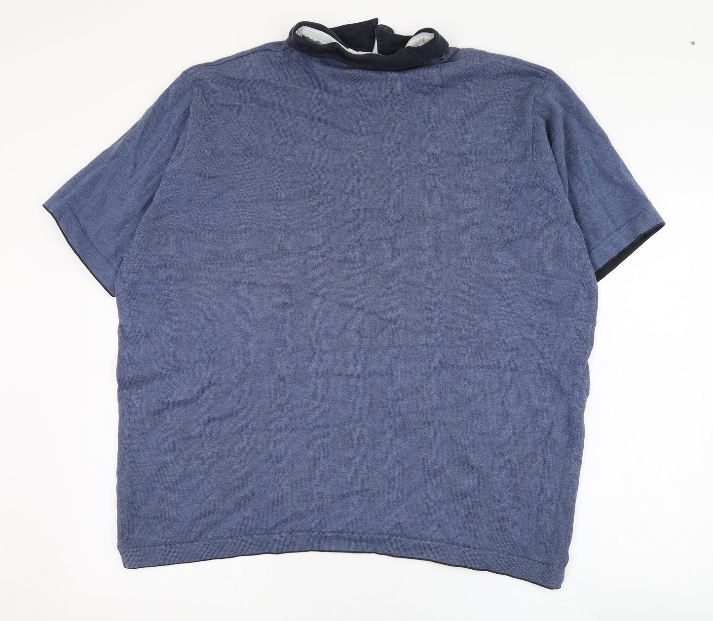 Marks and Spencer Mens Blue  Cotton  Polo Size XL Collared Pullover