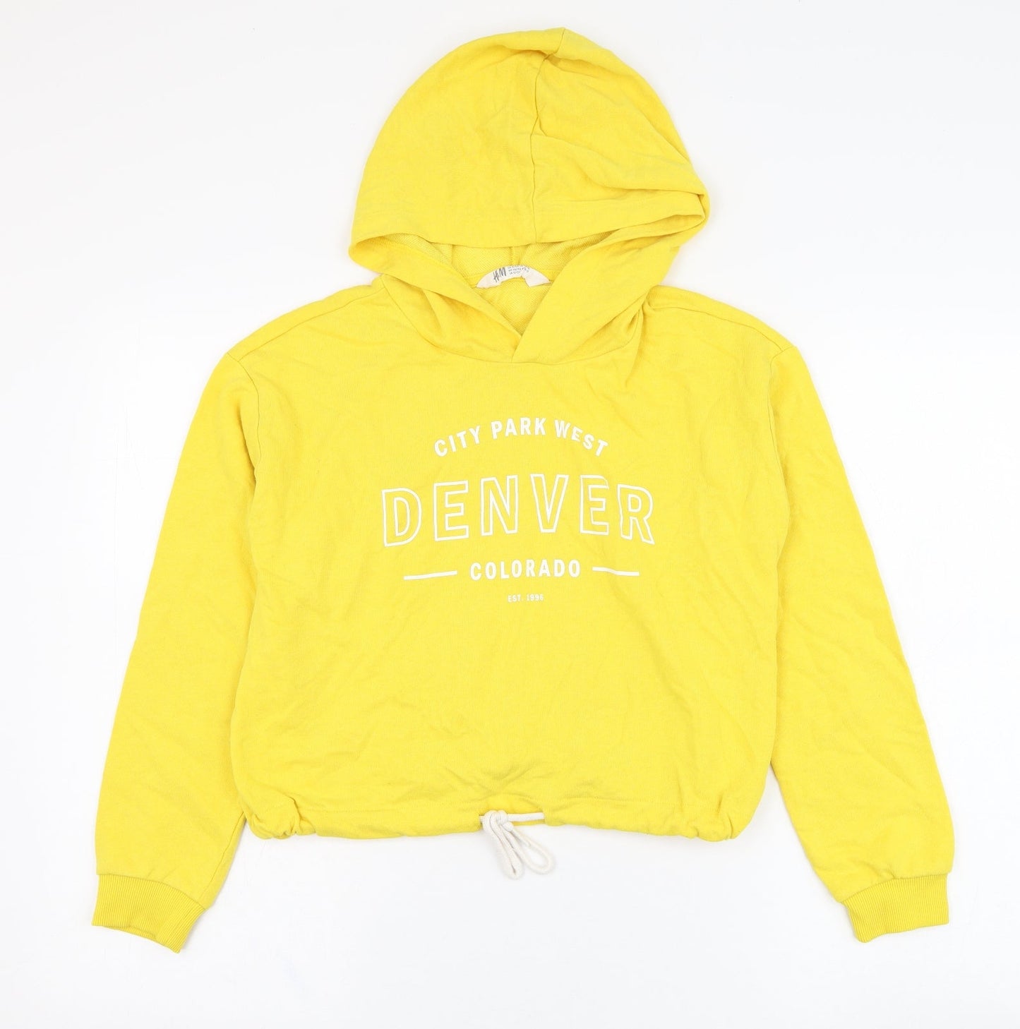 H&M Girls Yellow  Cotton Pullover Hoodie Size 10-11 Years  Pullover - Denver Colorado