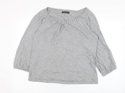 Alex & Co Womens Grey Round Neck  Cotton Pullover Jumper Size 14