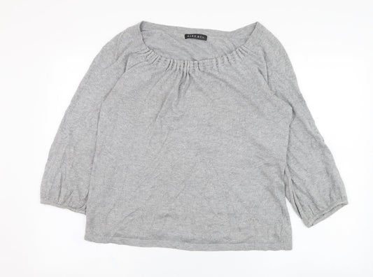 Alex & Co Womens Grey Round Neck  Cotton Pullover Jumper Size 14