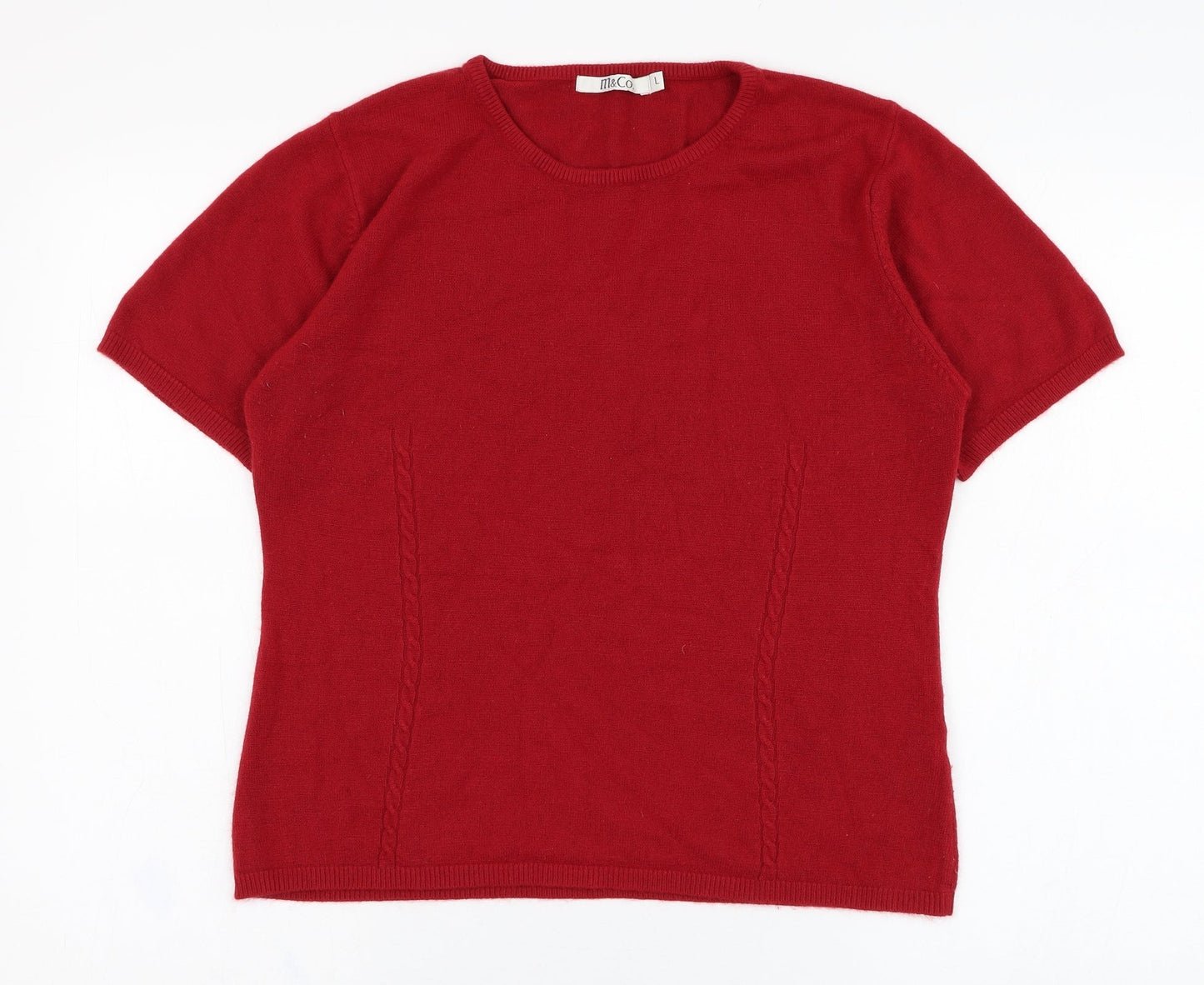 Womens UK Size L M&Co Red Pullover Jumper