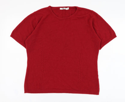 Womens UK Size L M&Co Red Pullover Jumper