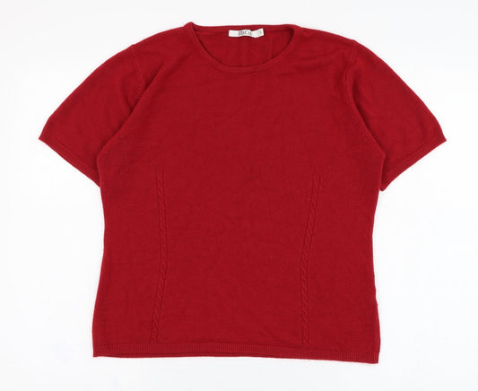 Womens UK Size L M&Co Red Pullover Jumper