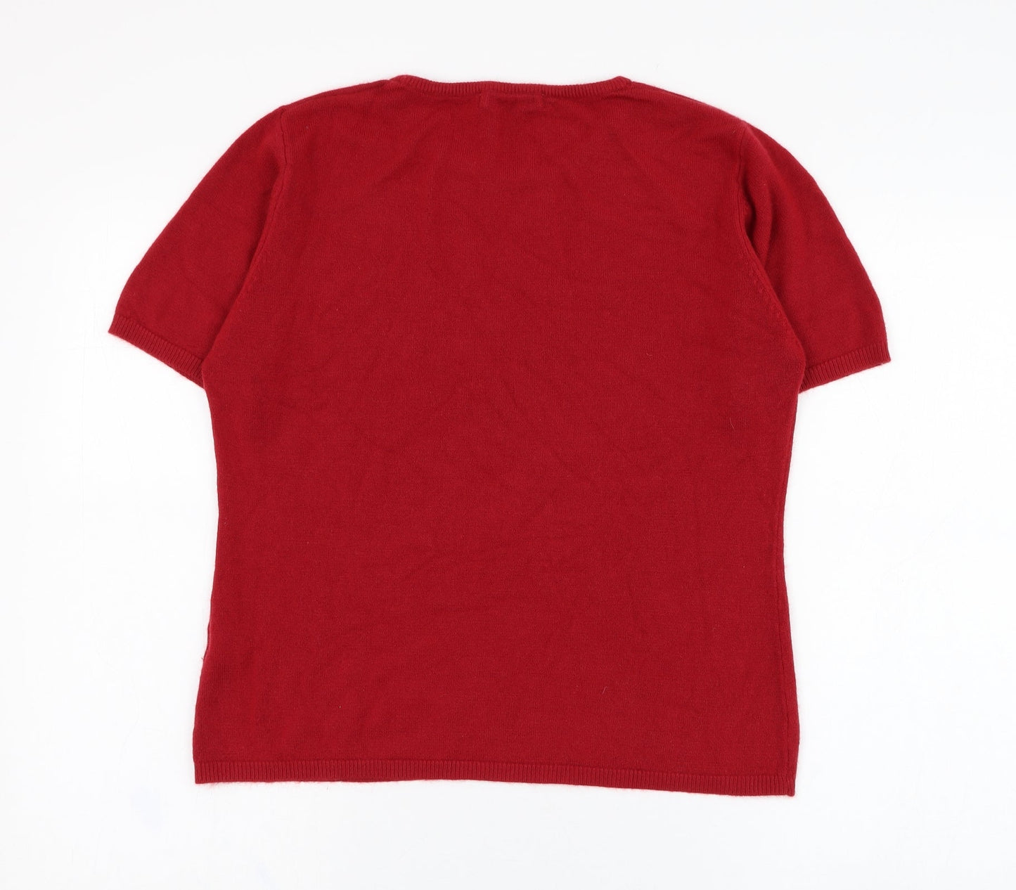 Womens UK Size L M&Co Red Pullover Jumper