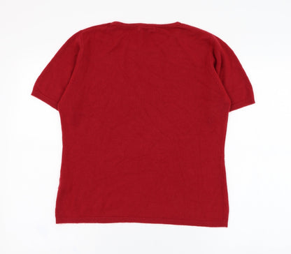 Womens UK Size L M&Co Red Pullover Jumper