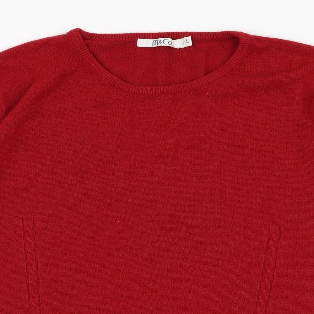 Womens UK Size L M&Co Red Pullover Jumper