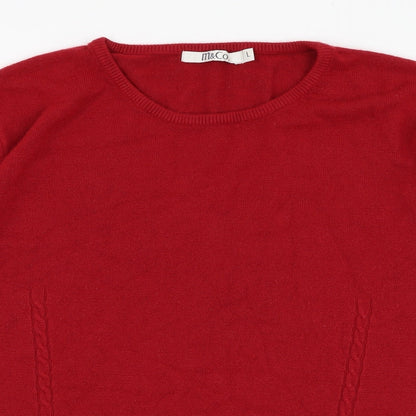 Womens UK Size L M&Co Red Pullover Jumper