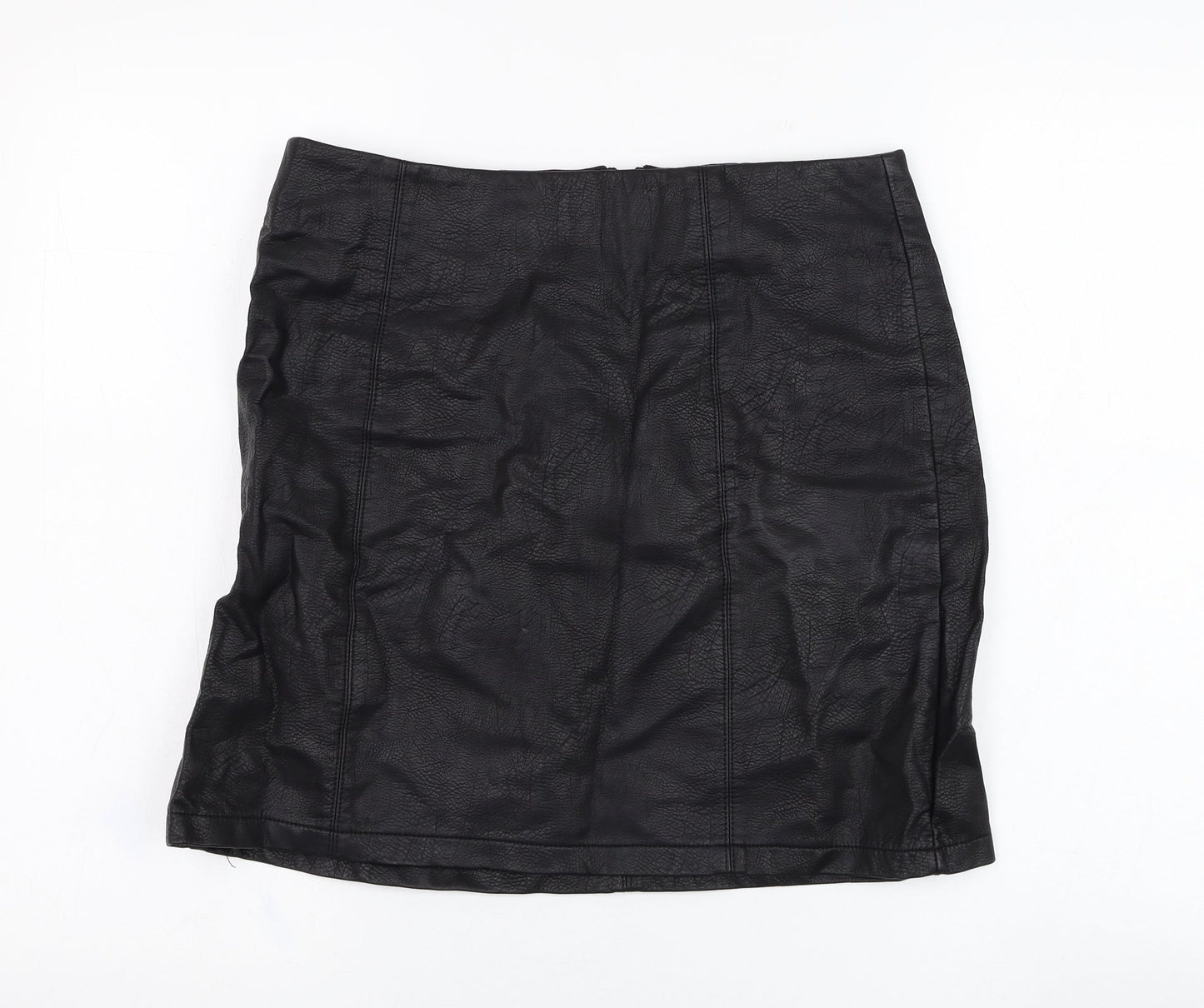 Dorothy Perkins Womens Black  Viscose Straight & Pencil Skirt Size 12   Zip