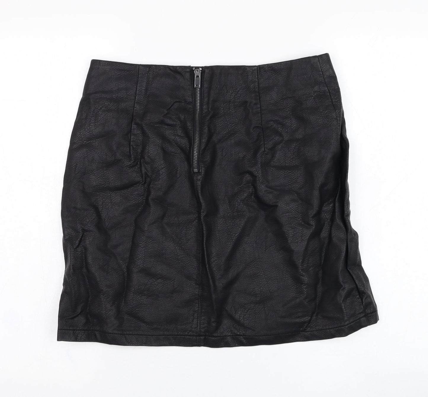 Dorothy Perkins Womens Black  Viscose Straight & Pencil Skirt Size 12   Zip