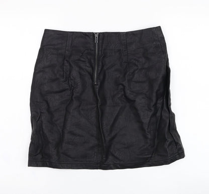 Dorothy Perkins Womens Black  Viscose Straight & Pencil Skirt Size 12   Zip