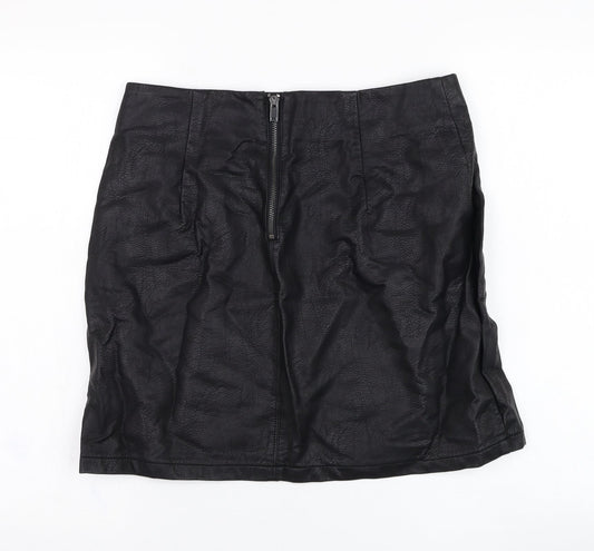 Dorothy Perkins Womens Black  Viscose Straight & Pencil Skirt Size 12   Zip