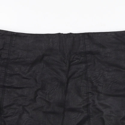 Dorothy Perkins Womens Black  Viscose Straight & Pencil Skirt Size 12   Zip