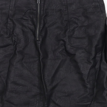 Dorothy Perkins Womens Black  Viscose Straight & Pencil Skirt Size 12   Zip