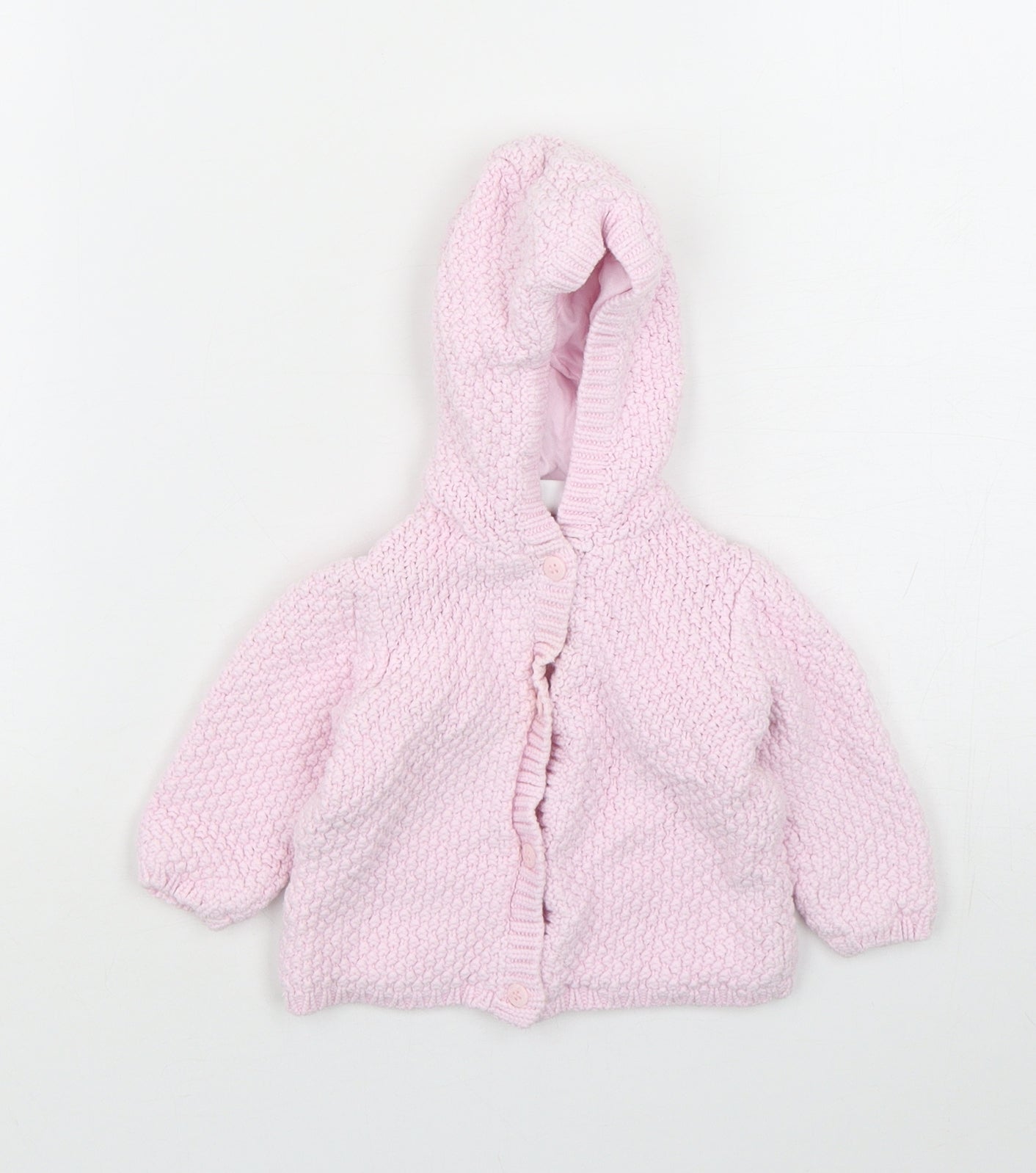 Mini Club Girls Pink  Cotton Cardigan Jumper Size 3-6 Months  Button