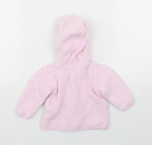Mini Club Girls Pink  Cotton Cardigan Jumper Size 3-6 Months  Button