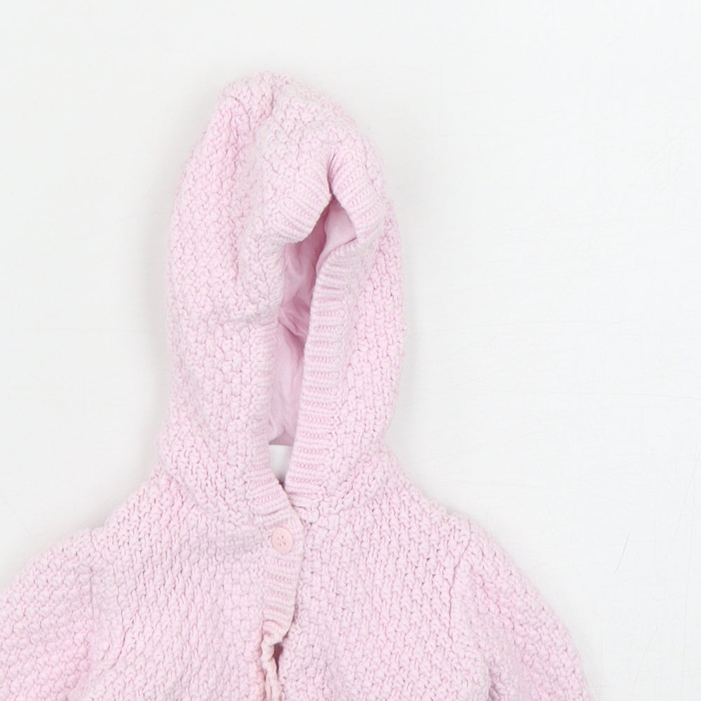 Mini Club Girls Pink  Cotton Cardigan Jumper Size 3-6 Months  Button