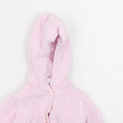 Mini Club Girls Pink  Cotton Cardigan Jumper Size 3-6 Months  Button