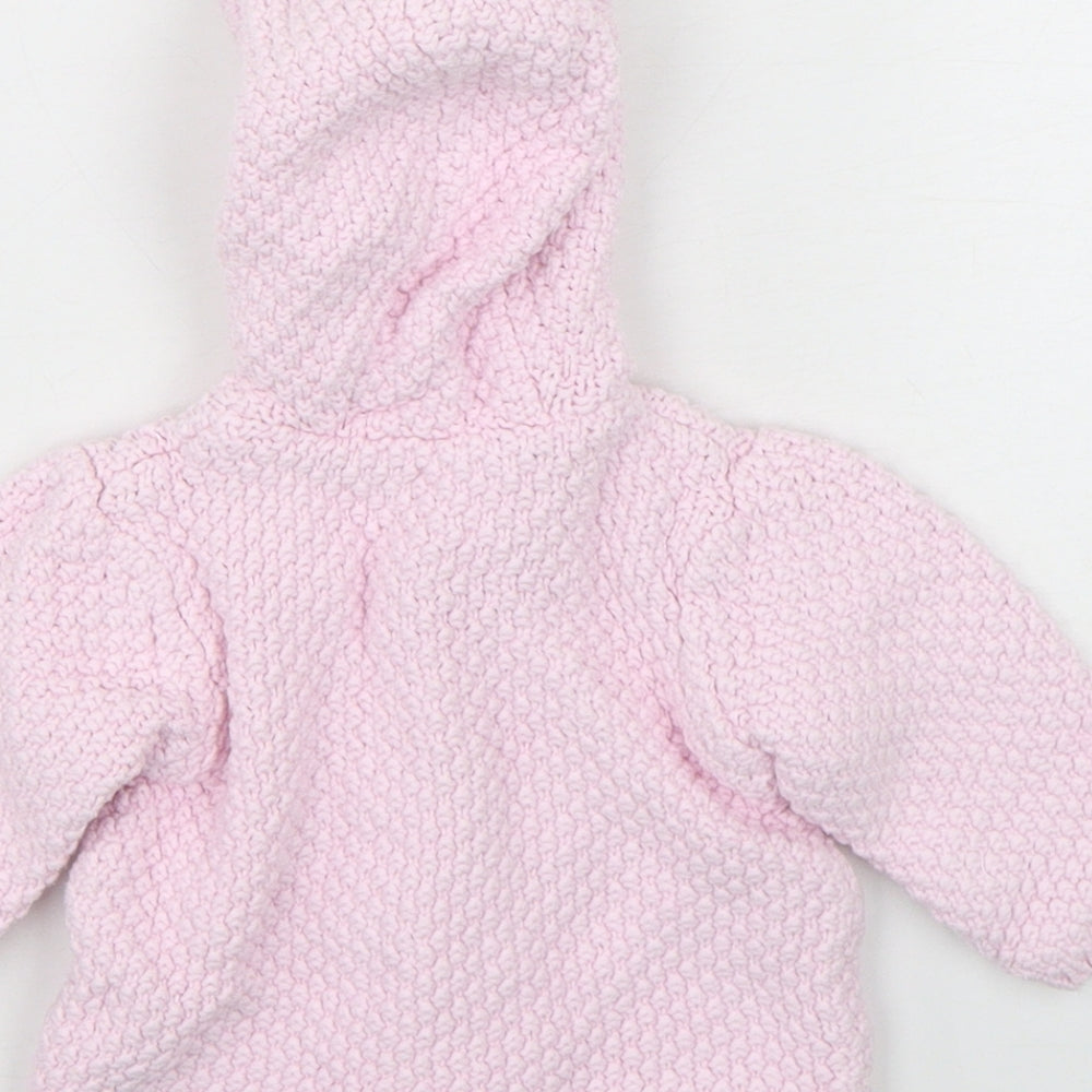 Mini Club Girls Pink  Cotton Cardigan Jumper Size 3-6 Months  Button