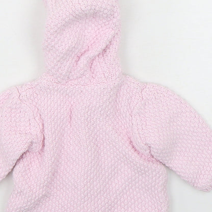 Mini Club Girls Pink  Cotton Cardigan Jumper Size 3-6 Months  Button