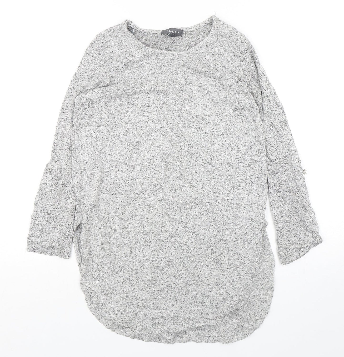 Primark Womens Grey Round Neck  Viscose Pullover Jumper Size 6
