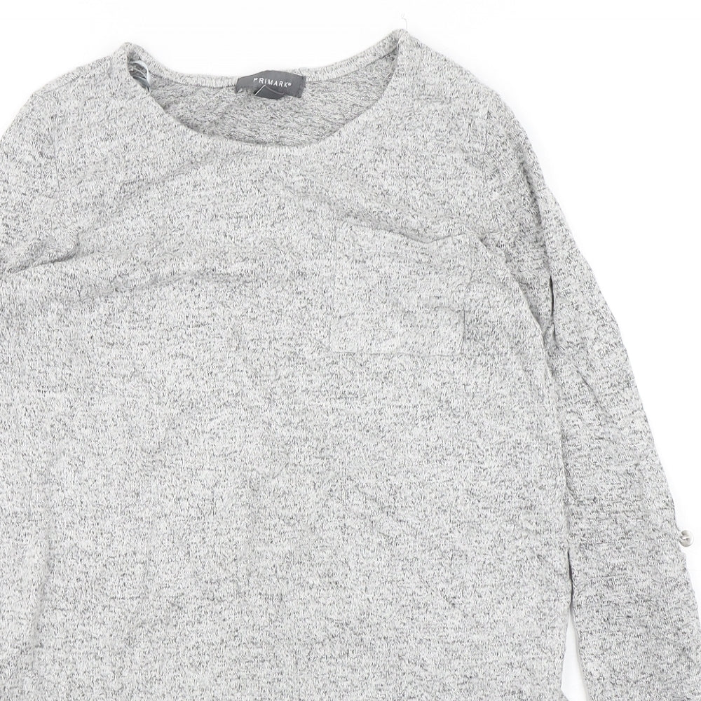 Primark Womens Grey Round Neck  Viscose Pullover Jumper Size 6