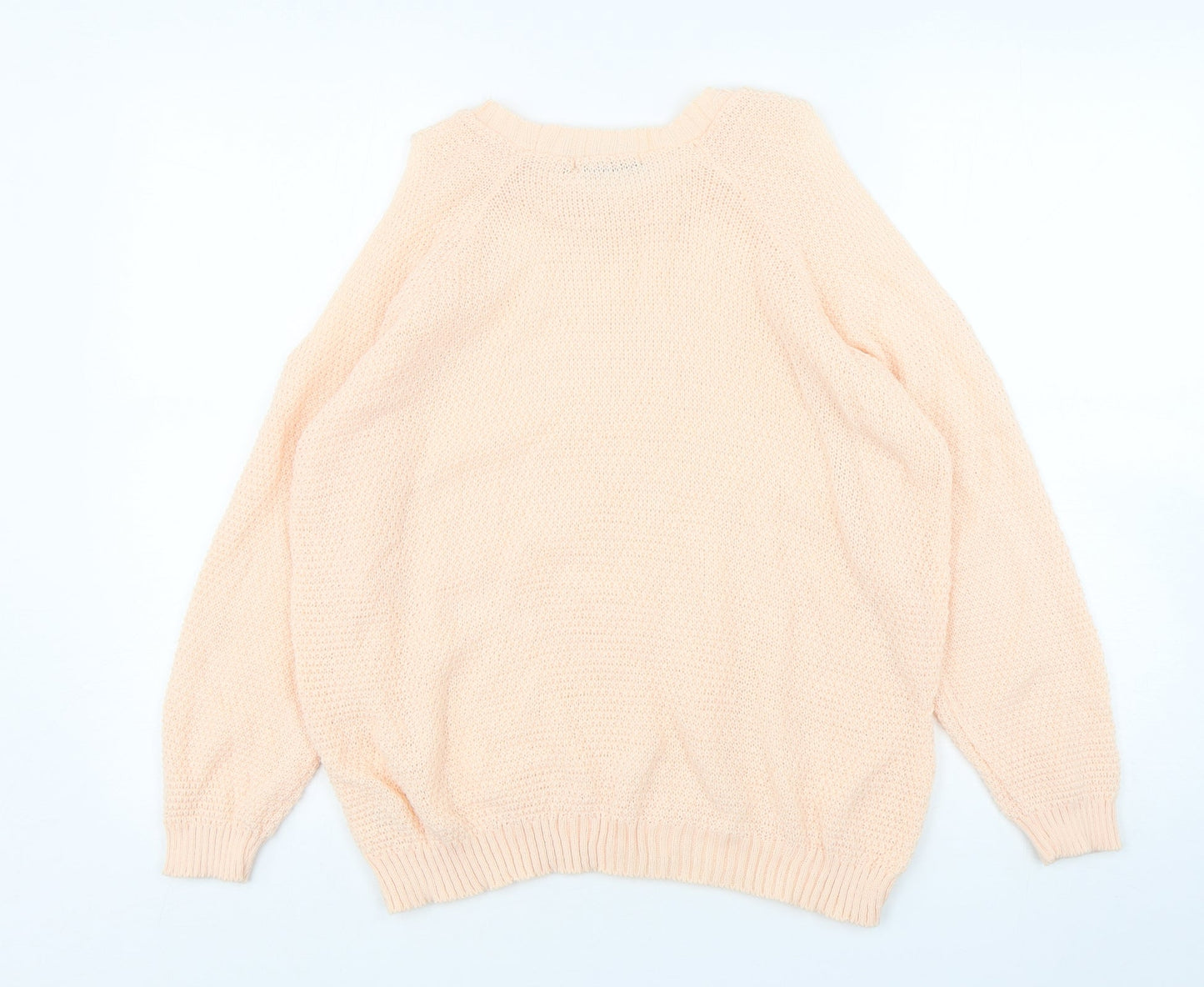 Boohoo Womens Pink Round Neck  Acrylic Pullover Jumper Size L