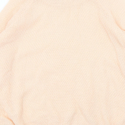 Boohoo Womens Pink Round Neck  Acrylic Pullover Jumper Size L
