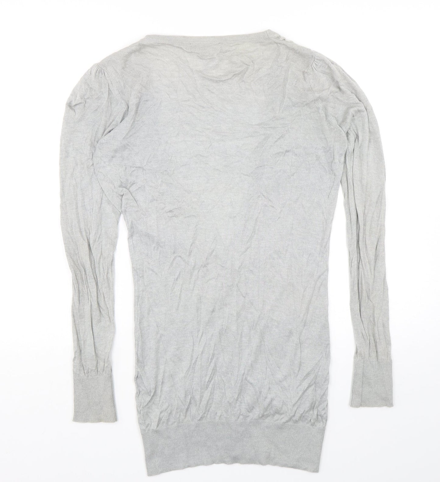 Womens UK Size 12 Warehouse Grey Cardigan Jumper