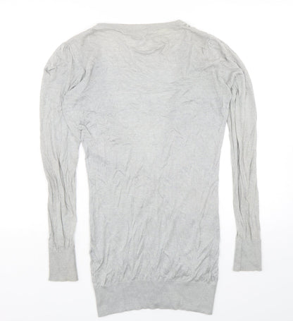 Womens UK Size 12 Warehouse Grey Cardigan Jumper