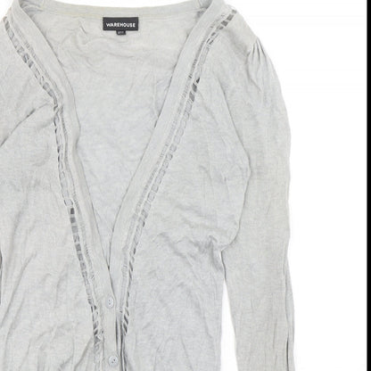 Womens UK Size 12 Warehouse Grey Cardigan Jumper
