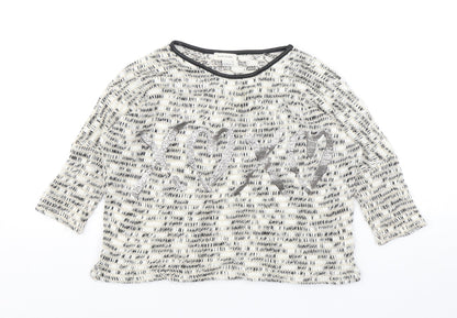 River Island  Girls Multicoloured Round Neck  Acrylic Pullover Jumper Size 9-10 Years
