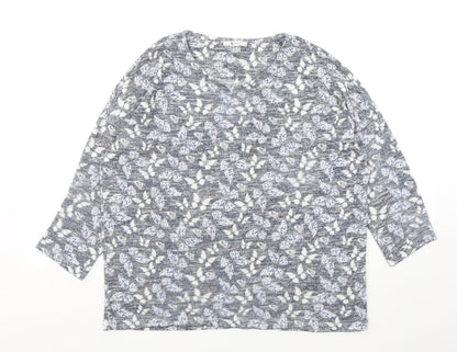 TU Womens Multicoloured Round Neck Geometric Polyester Pullover Jumper Size 14   - Buterflies