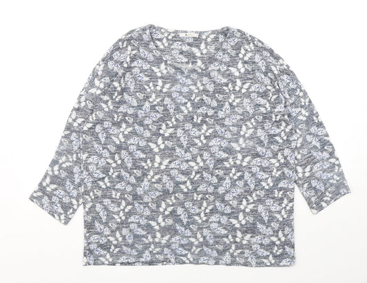 TU Womens Multicoloured Round Neck Geometric Polyester Pullover Jumper Size 14   - Buterflies