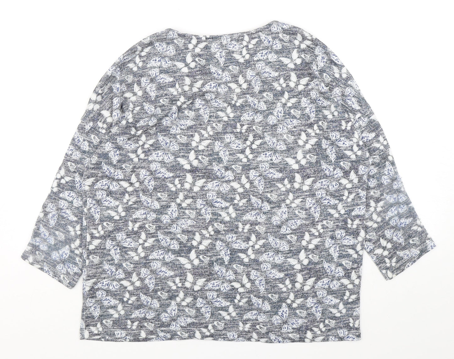 TU Womens Multicoloured Round Neck Geometric Polyester Pullover Jumper Size 14   - Buterflies