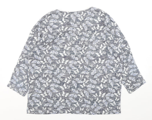 TU Womens Multicoloured Round Neck Geometric Polyester Pullover Jumper Size 14   - Buterflies