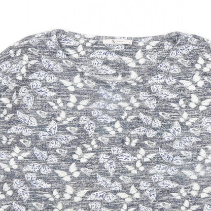 TU Womens Multicoloured Round Neck Geometric Polyester Pullover Jumper Size 14   - Buterflies
