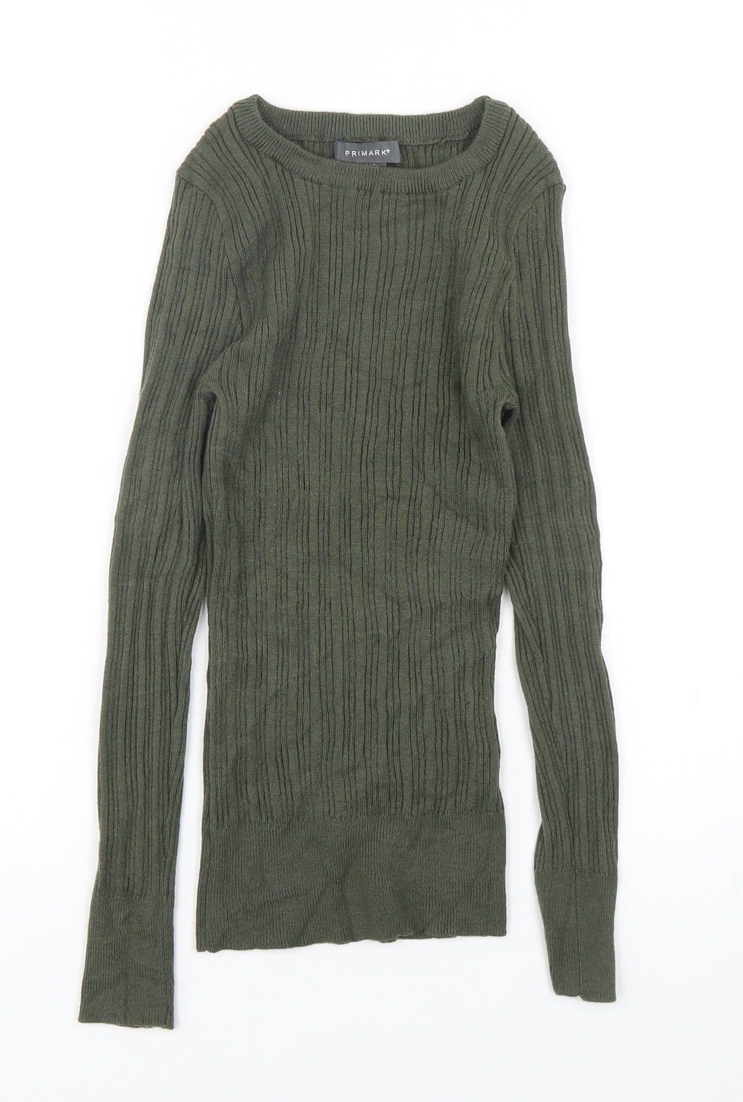 Primark Womens Green Round Neck  Viscose Pullover Jumper Size 4