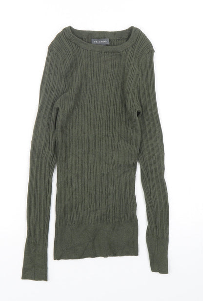 Primark Womens Green Round Neck  Viscose Pullover Jumper Size 4