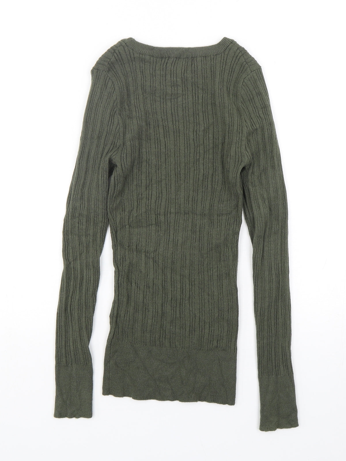 Primark Womens Green Round Neck  Viscose Pullover Jumper Size 4